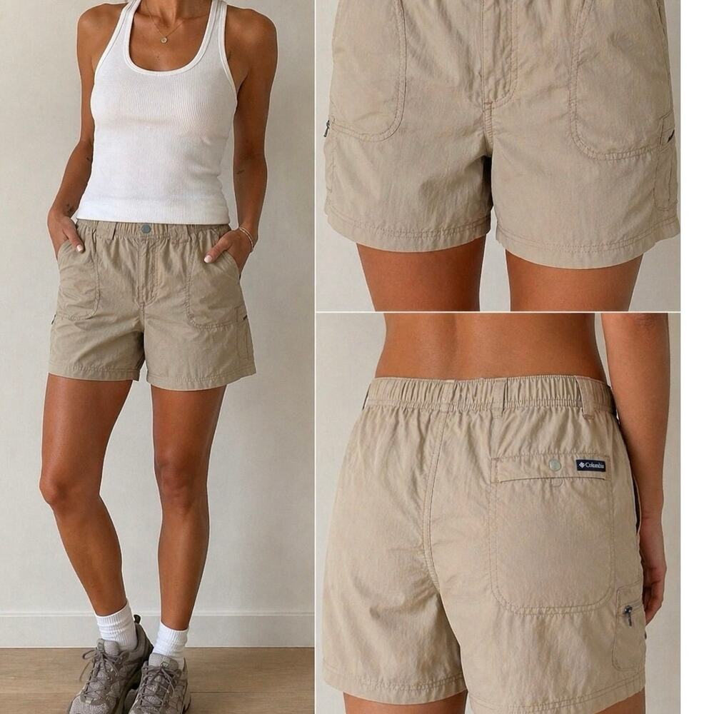 Columbia Khaki Nylon Cargo Hiking Shorts Gorpcore Utility Medium Outdoors